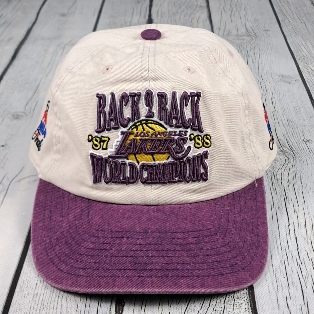 LA Lakers 1987-88 Back 2 Back NBA World Champions Hat Mitchell & Ness Throwback
